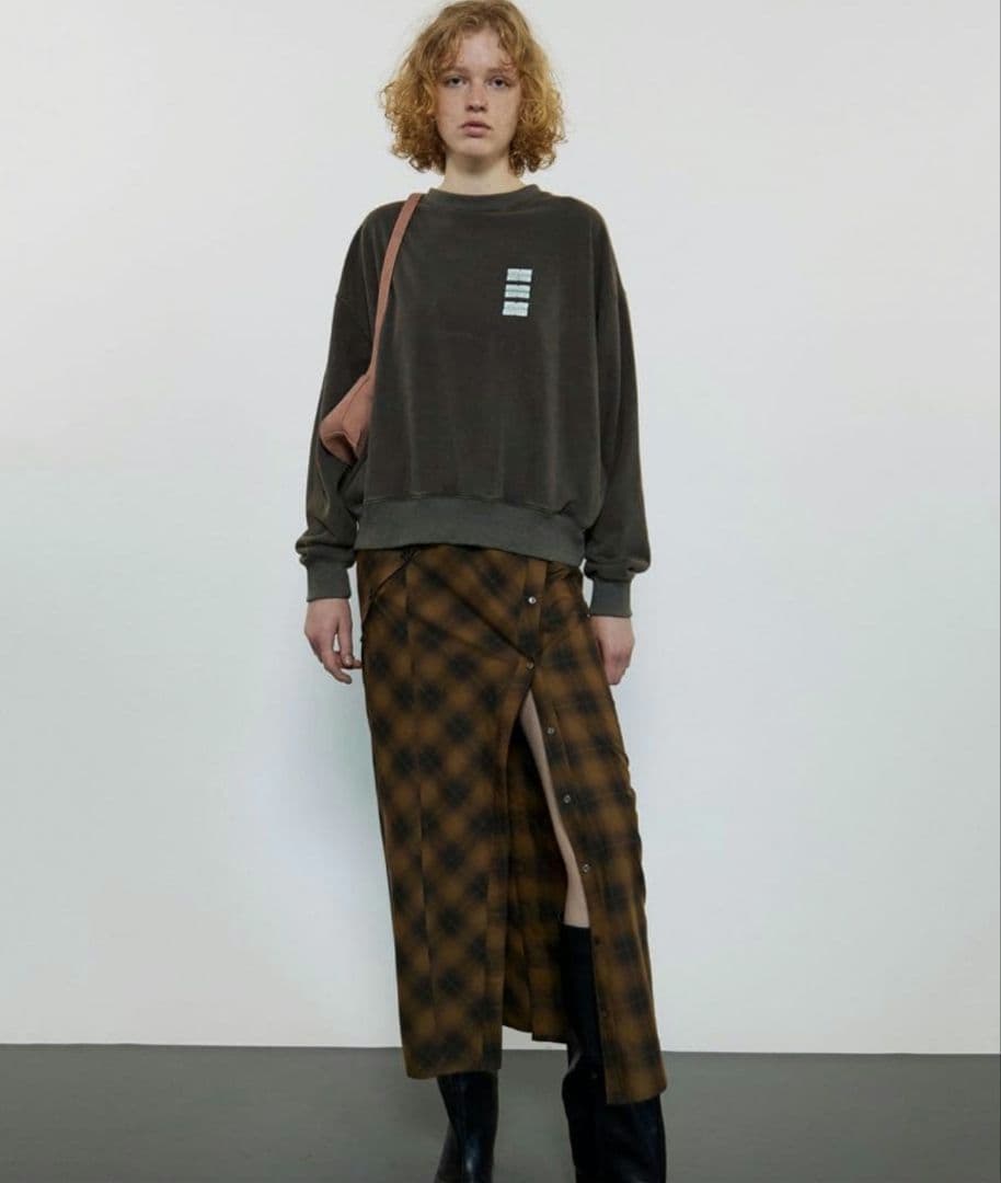 メゾンスペシャル ボタンチェックスリットキャミワンピース 38