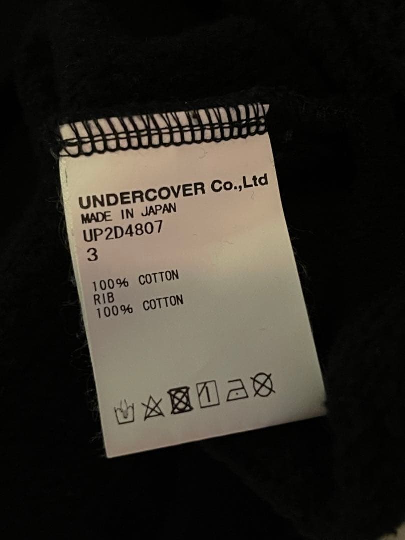 UNDERCOVER チェック柄　スウェット　ブラック　3
