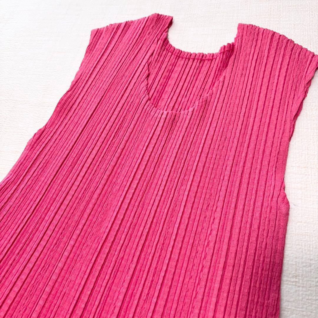 美品　プリーツプリーズ　チュニック　ノースリーブ　ピンク　サイズ3