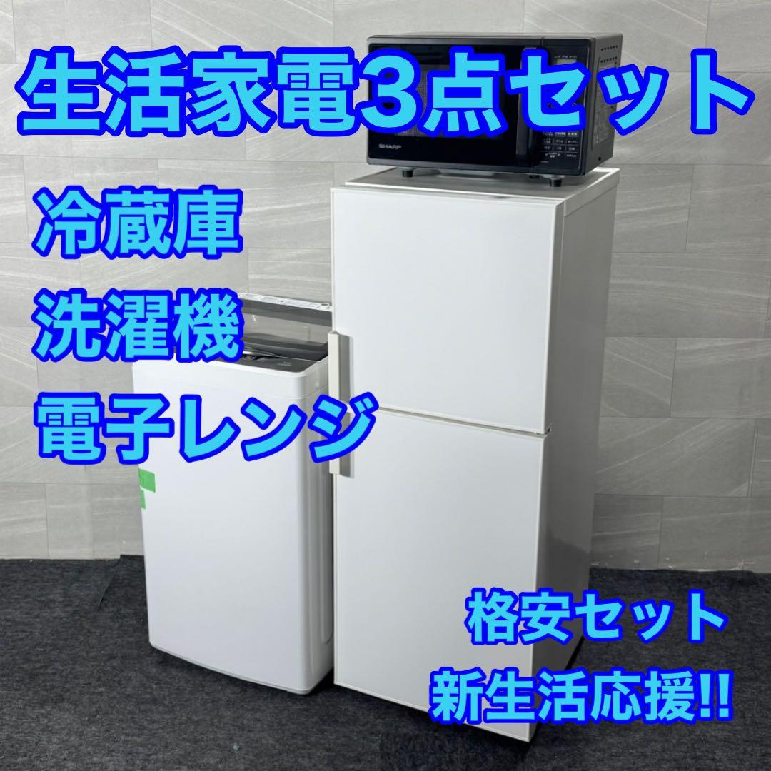 冷蔵庫 洗濯機 電子レンジ 3点セット 2019年 単身用 格安 d4202