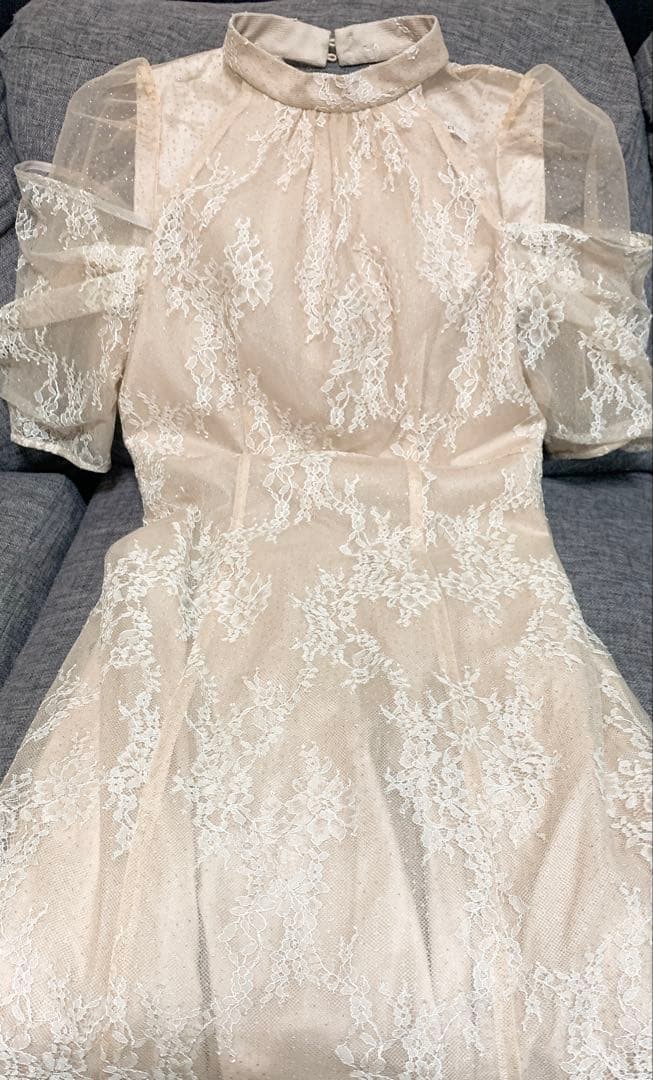 SNIDEL デザインスリーブレースドレス