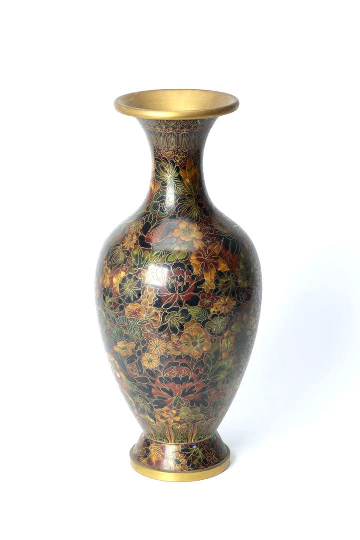 中国美術 七宝焼 花瓶 壺 飾壷 花紋 花入 花器 古美術品 骨董品