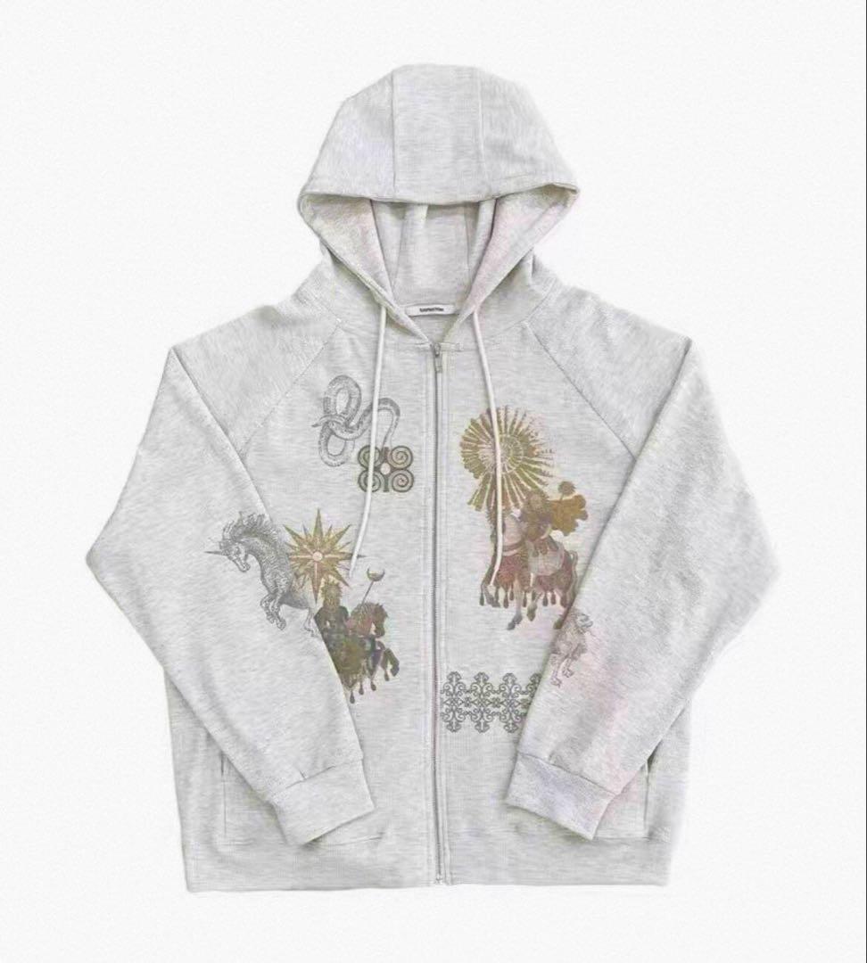 TOOMUCHTAX Tarot Waffle ジップアップ パーカー