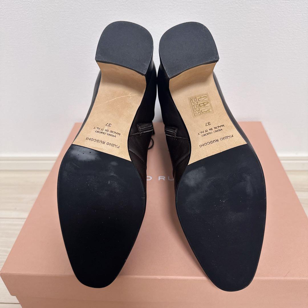 【未使用・美品】ファビオルスコーニ レースアップショートブーツ 37