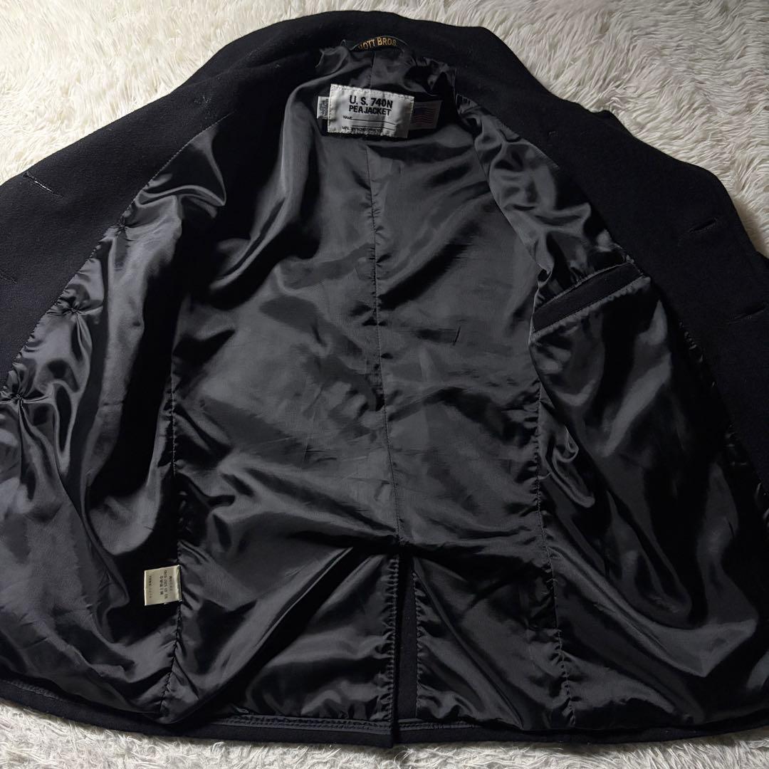 極美品■schott ピーコート　753US ネイビー USA製