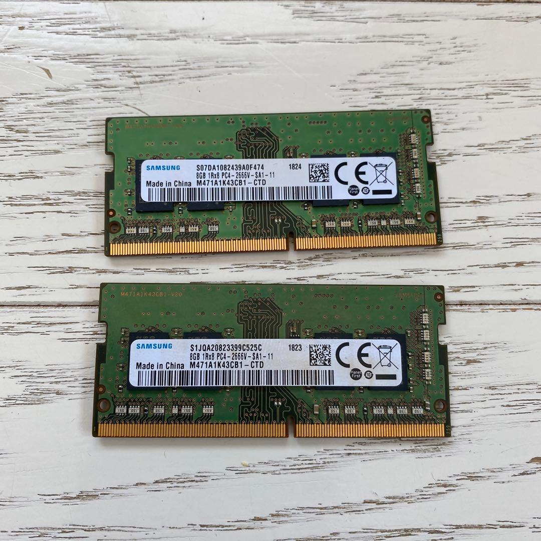 Samsung 8GB DDR4 メモリ 2666MHz 2枚　動作確認済