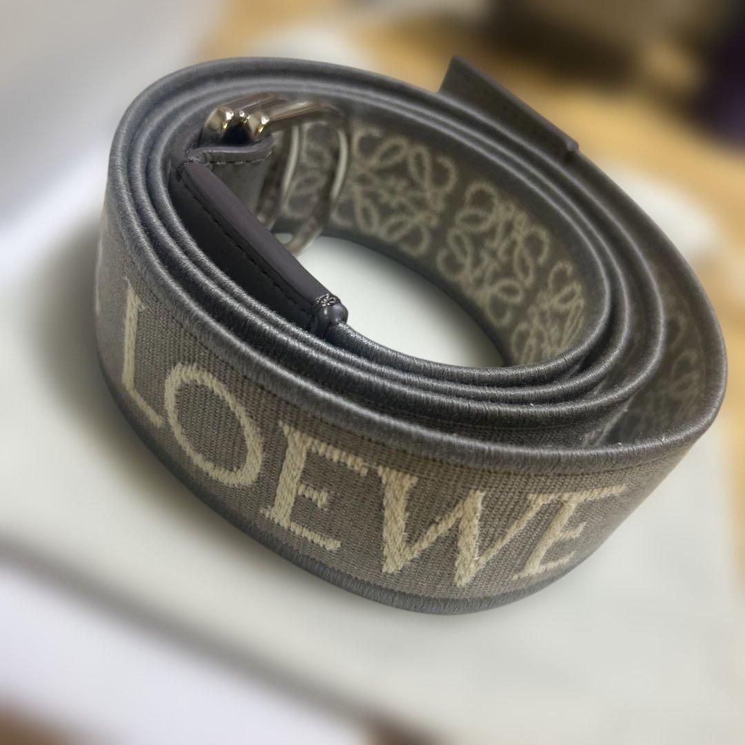 LOEWE Dリングロゴベルト アスファルトグレー　美品