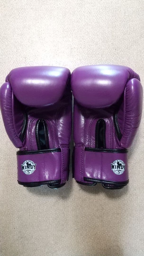 本革製WINDYボクシンググローブ10oz 紫パープル キックボクシング NNP