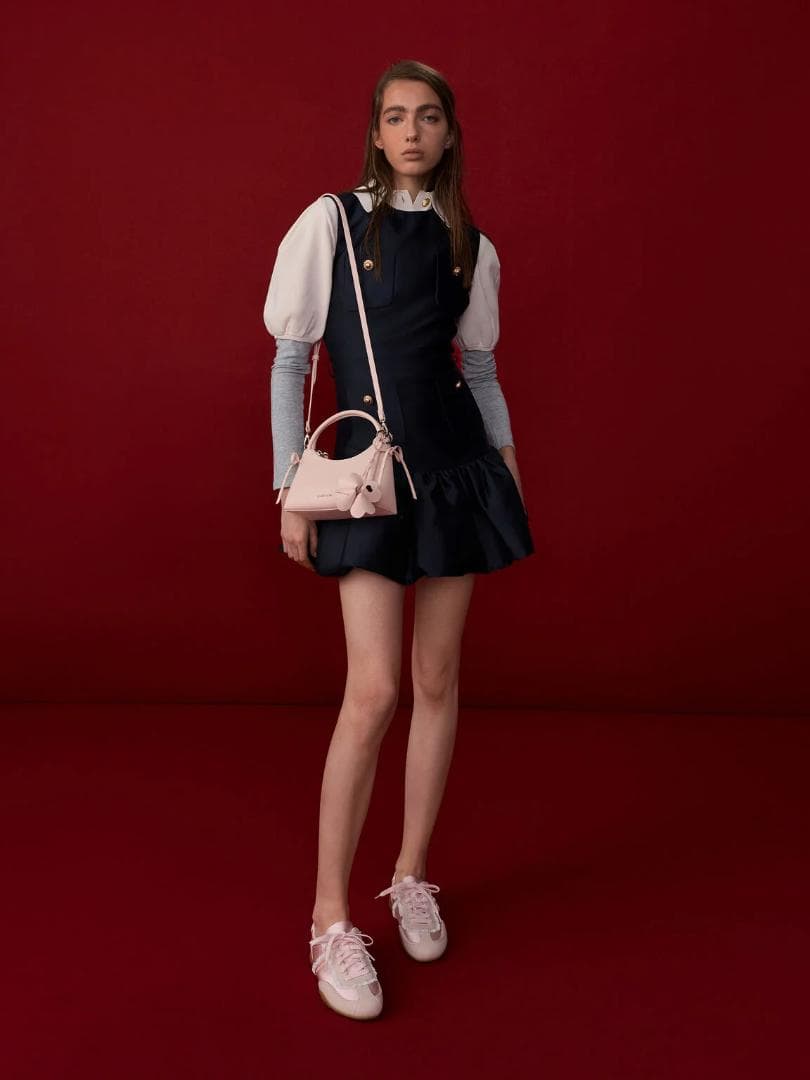 u*7様 チャールズアンドキース ヘーゼル ボウトップハンドルバッグ - ソフト