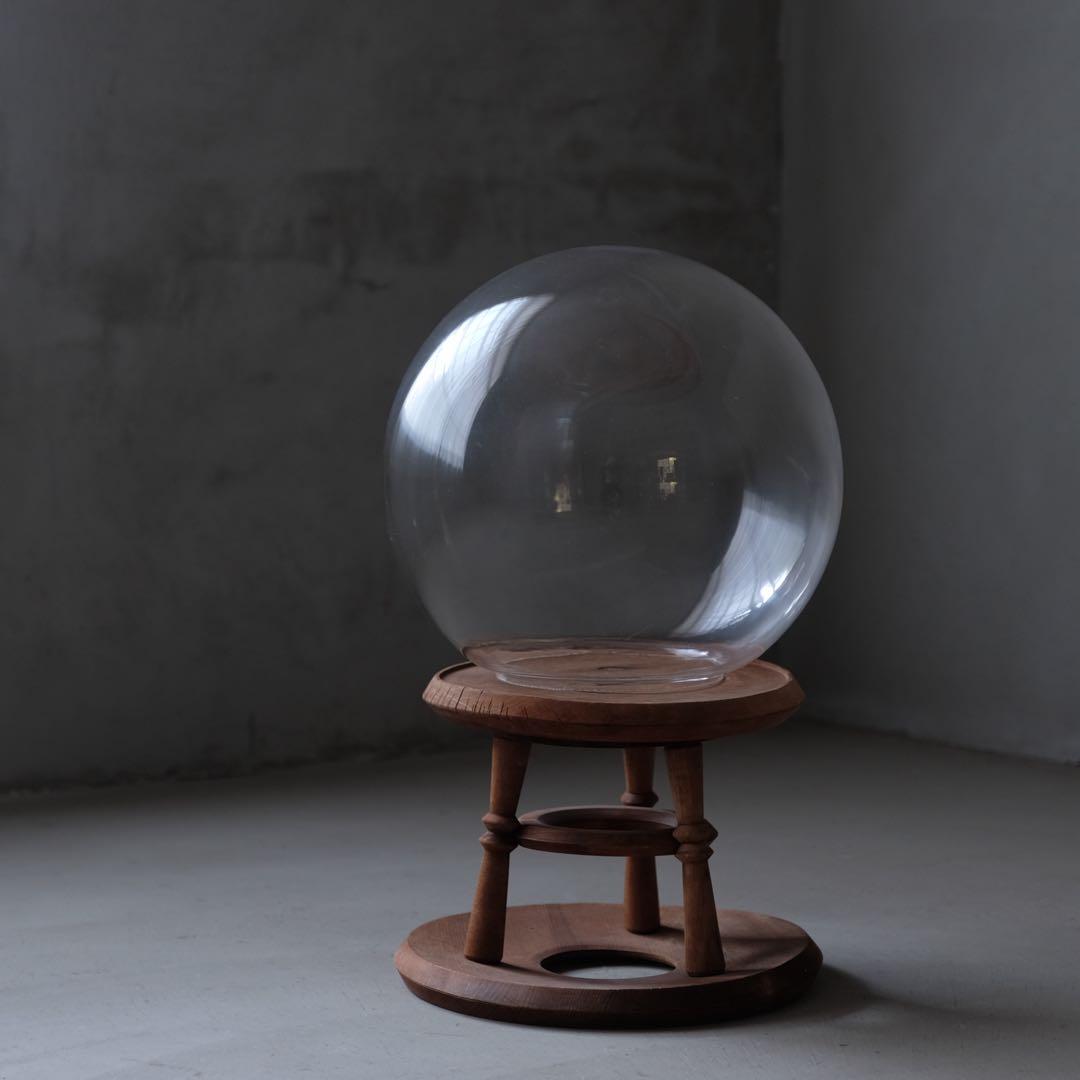 扇風機台付きガラスドーム　ガラスケース ショーケース オブジェ 古道具 レトロ