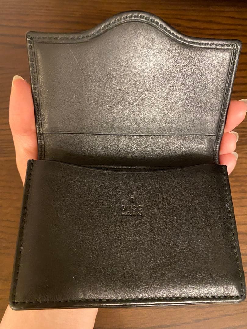 【ゆー】GUCCI ブラックレザー 名刺入れ