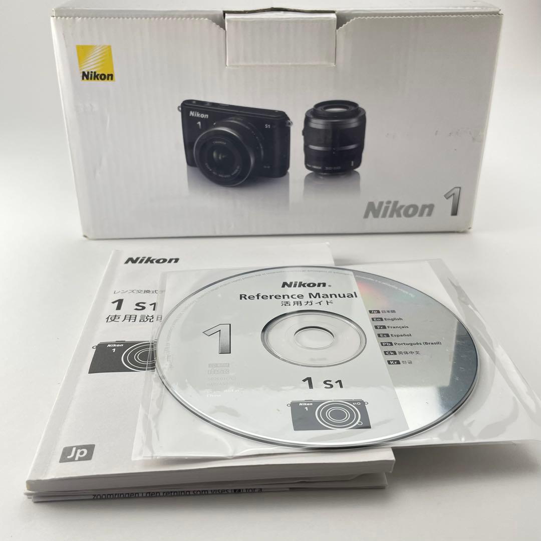 【極上美品・返品保証】Nikon1 S1ブラック 標準レンズキット