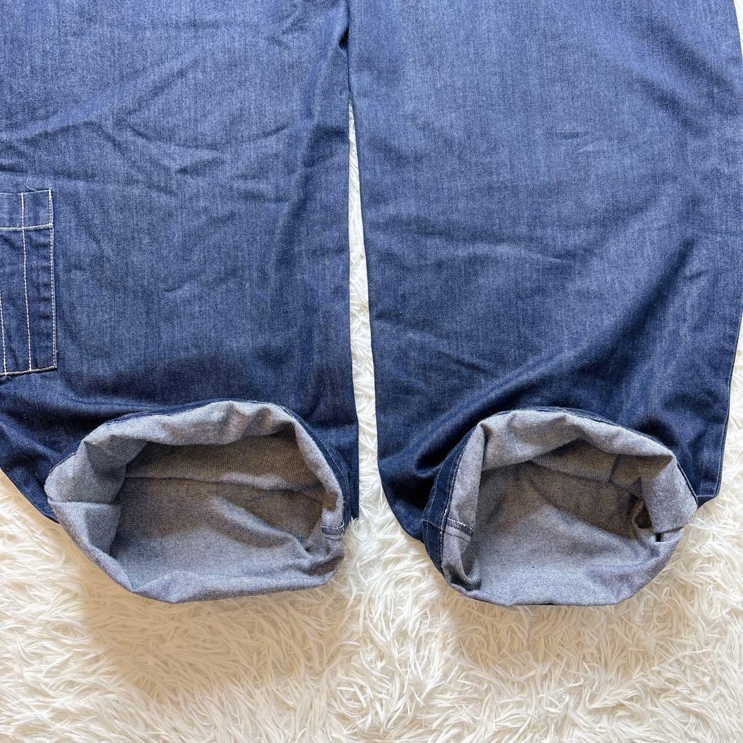 希少✨CHUMS チャムス つなぎ オーバーオール デニム 半袖 L インディゴ