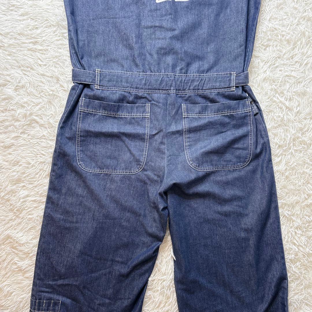 希少✨CHUMS チャムス つなぎ オーバーオール デニム 半袖 L インディゴ