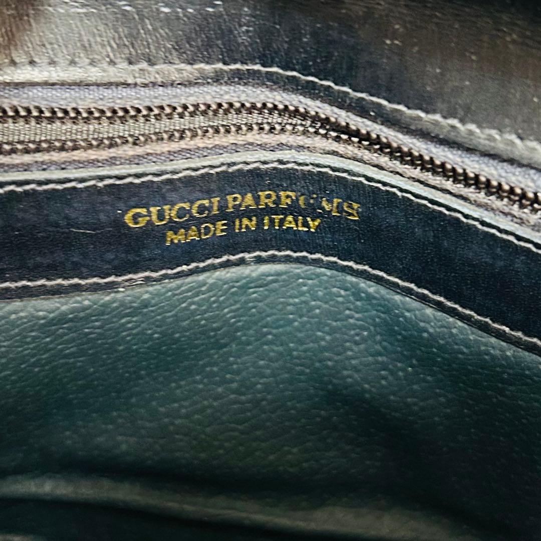 GUCCIグッチ GG柄 シェリーライン PVC×レザー クラッチバッグ ポーチ