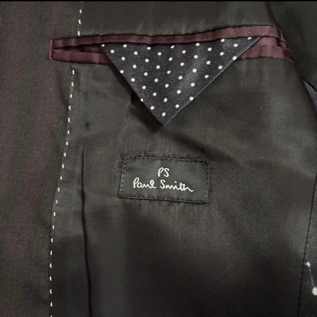 ジ*ン様 ポールスミス ビジネススーツ 銀河 星座 チャコールブラウン 赤ストラ