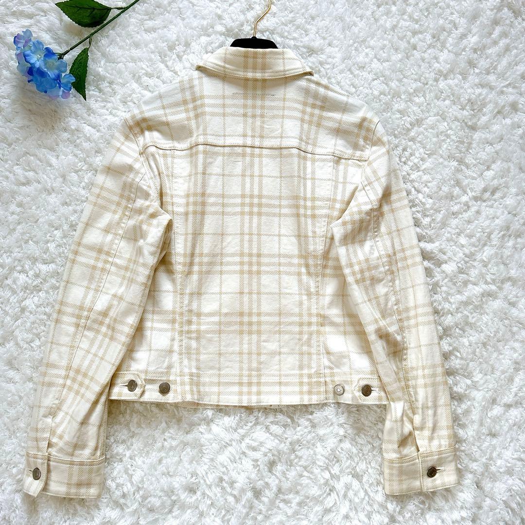 極美品 バーバリーロンドン デニムジャケット シャドーチェック ストレッチ 42