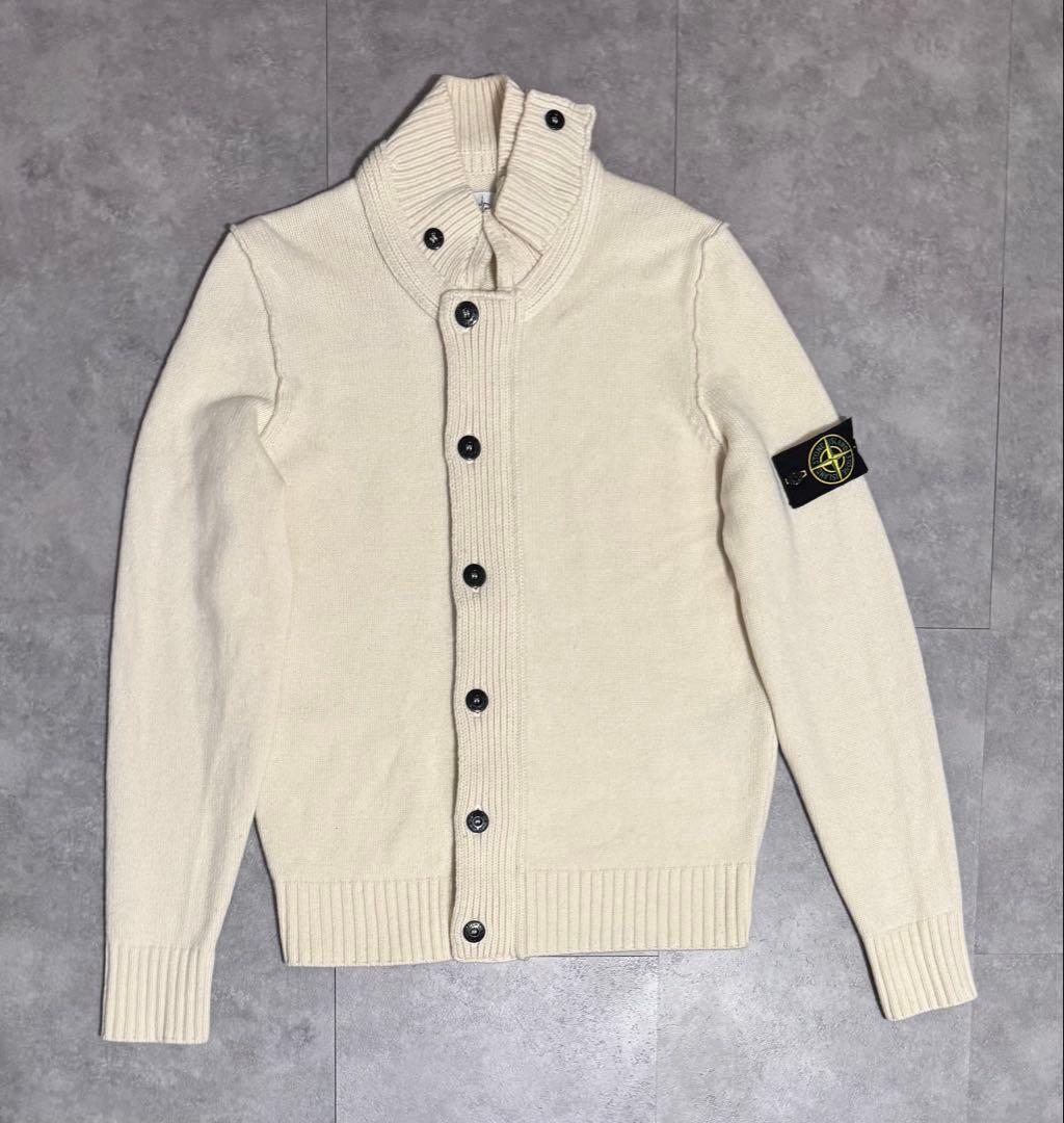 STONE  / ジップアップニットカーディガン/ アイボリー