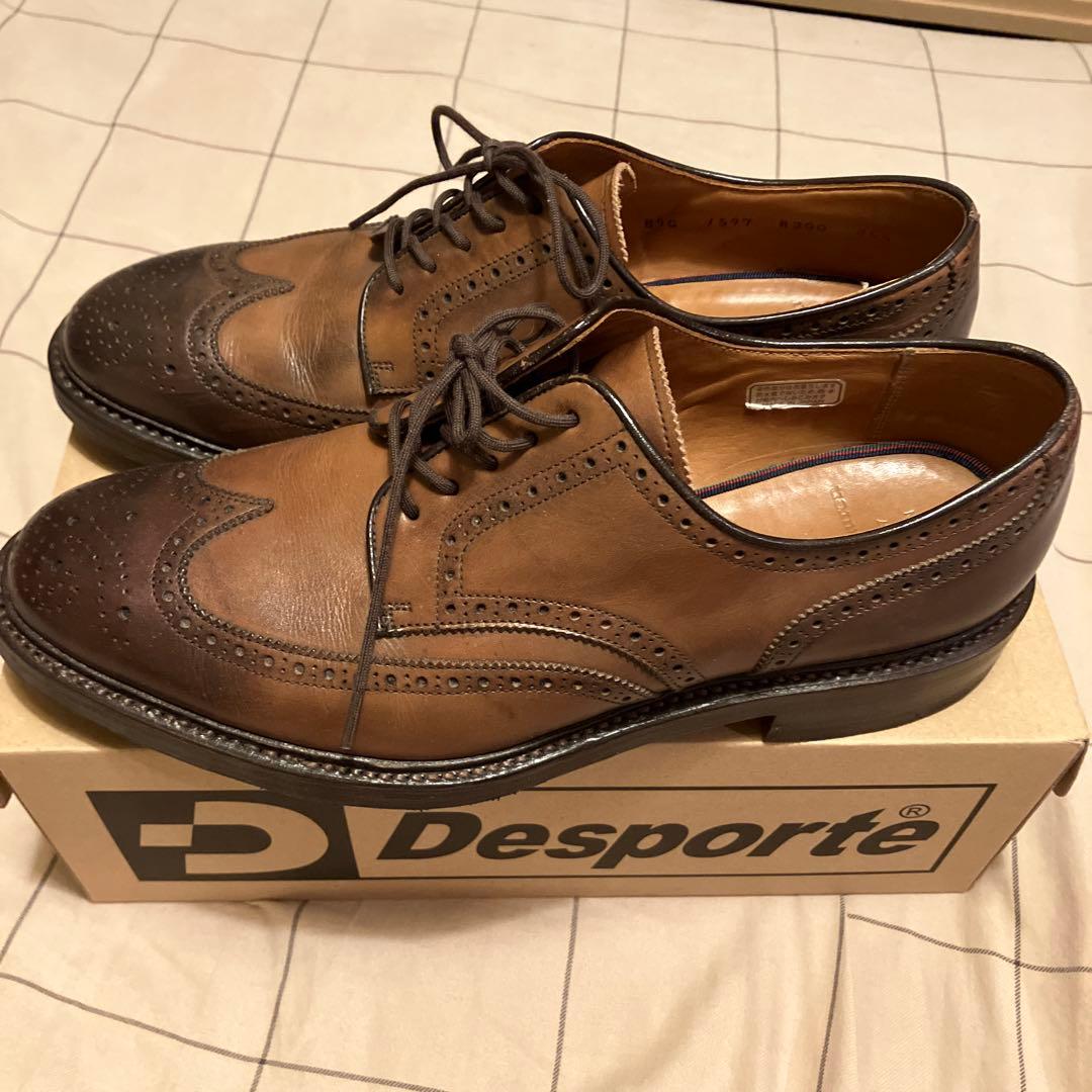 ラルフローレン レザーシューズ ウィングチップ ブラウン 26.5cm