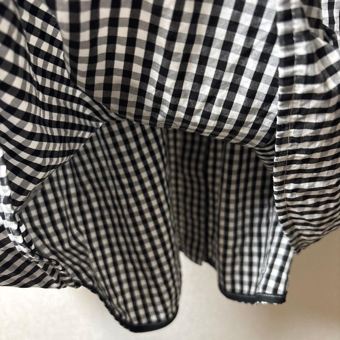 極美品　ヨリ yori リボンブラウス ボウタイブラウス 長袖 ギンガムチェック