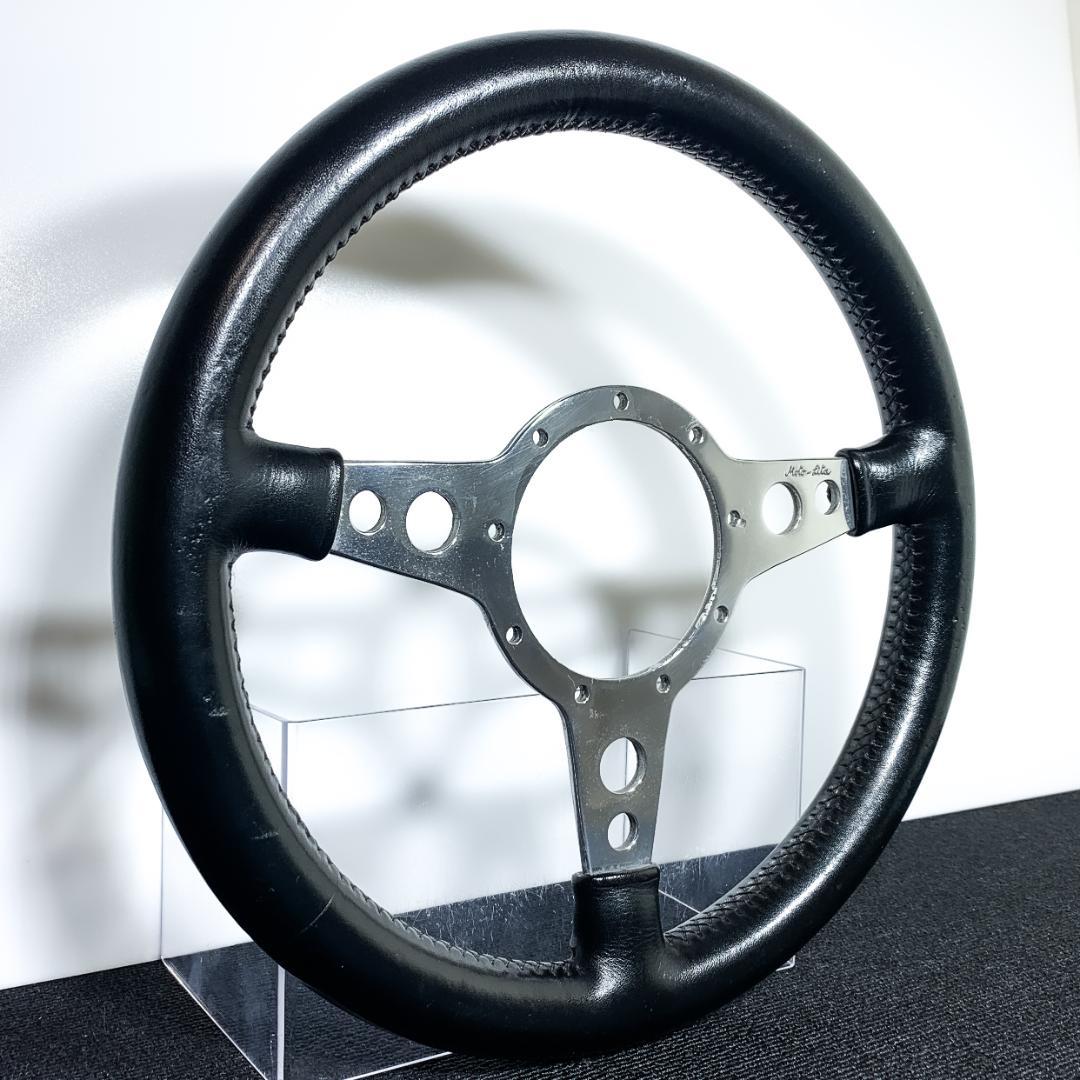 モトリタ ブラックレザー ポリッシュフラット スポーク 34Φ 14インチ 良品