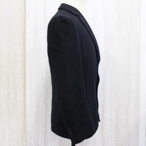 ◇GUCCI ジャケット 黒 ウール×カシミヤ サイズ48R エンブレムロゴ