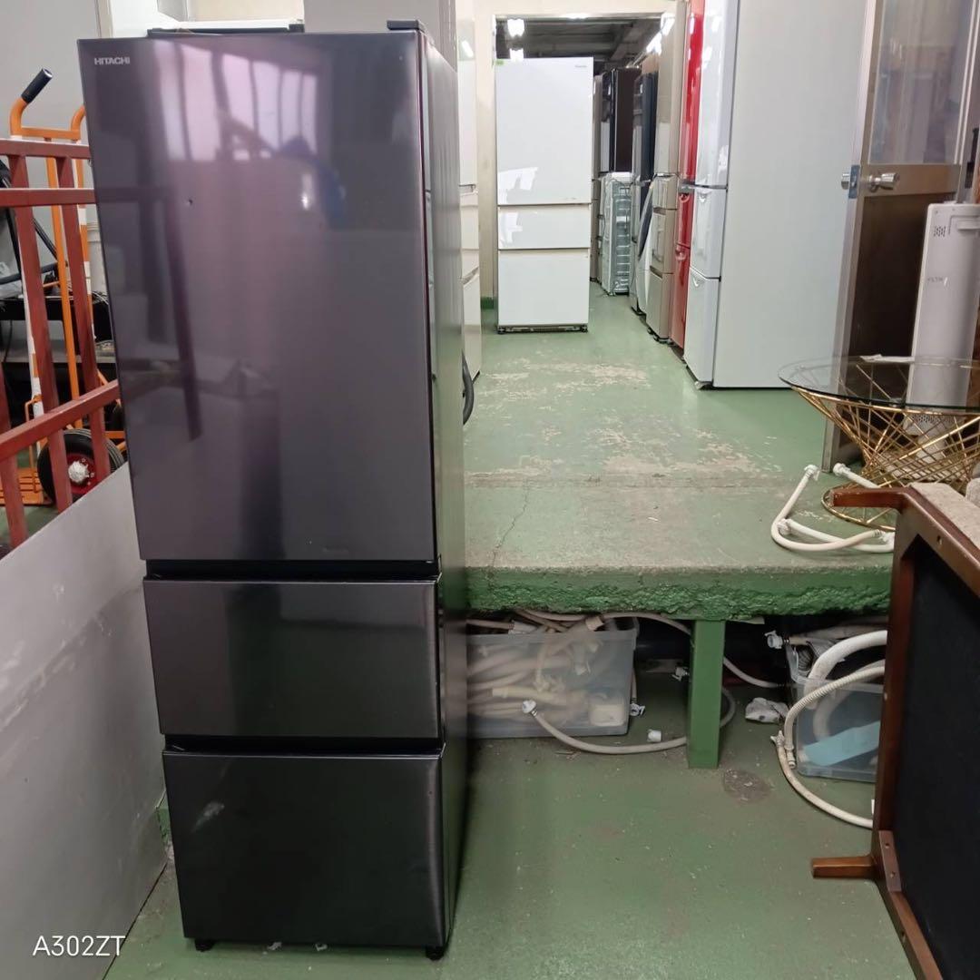 462 日立　大型冷蔵庫　300L強　小型　家庭用　右開き　自動製氷　3ドア