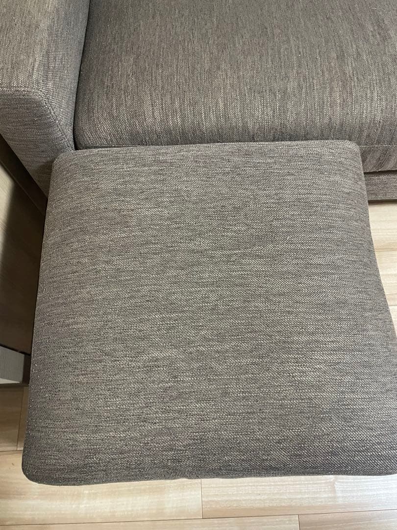 ニトリ カウチソファ 3人掛け ブラウン ファブリック