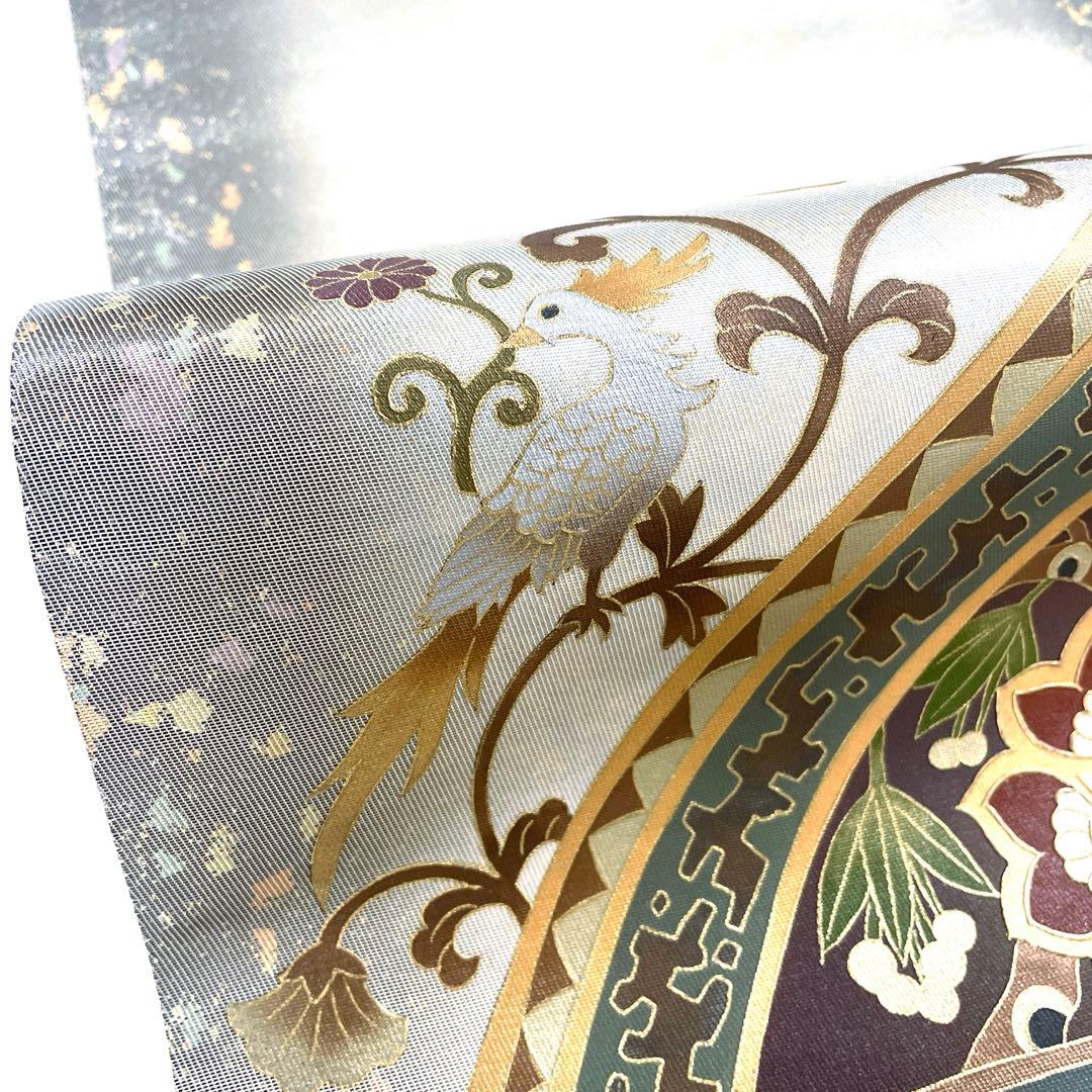 専用帯5669 4821 二点セット ●高級 正絹 太鼓六通 袋帯 花文 華文