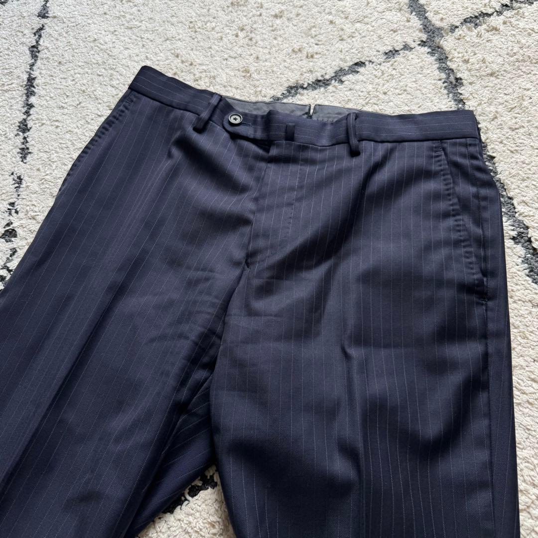 SHIPS ロロピアーナ　スーツ　セットアップ　ネイビー　ストライプ　42