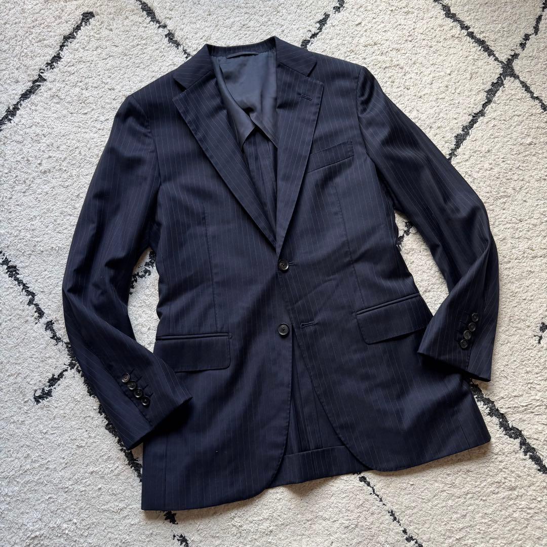 SHIPS ロロピアーナ　スーツ　セットアップ　ネイビー　ストライプ　42
