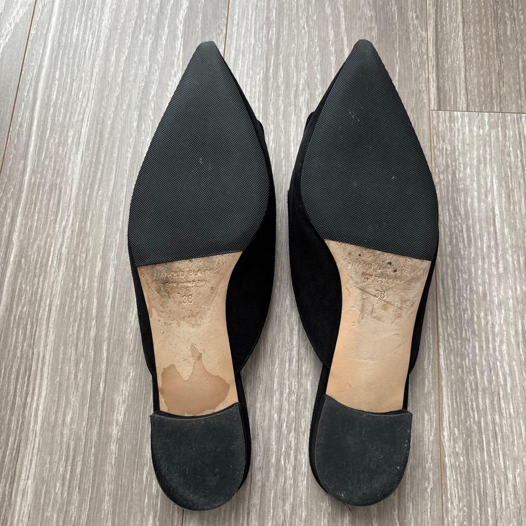 マノロブラニク メイセール フラット　ブラック　38