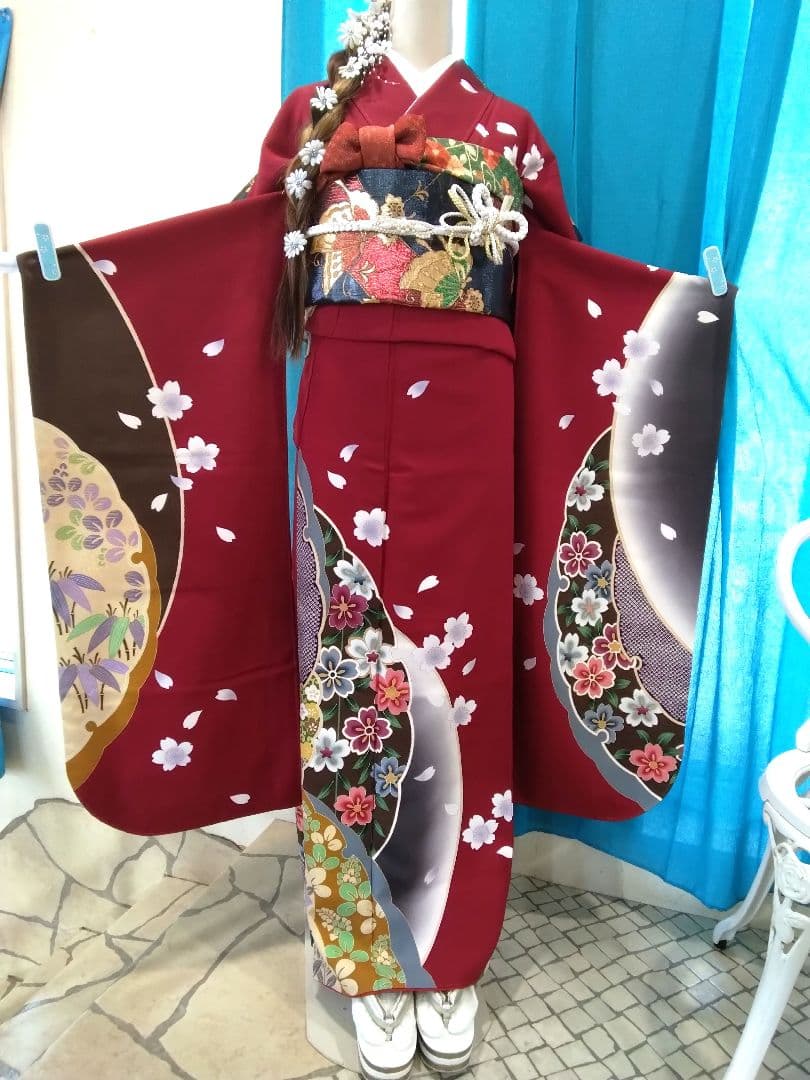 振袖フルセット、正絹振袖成人式、重ね衿、帯揚げ帯締め、西陣袋帯、襦袢、ガード加工