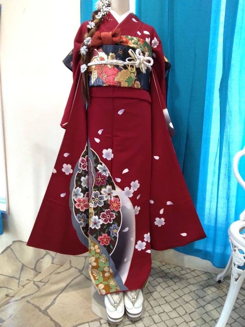 振袖フルセット、正絹振袖成人式、重ね衿、帯揚げ帯締め、西陣袋帯、襦袢、ガード加工