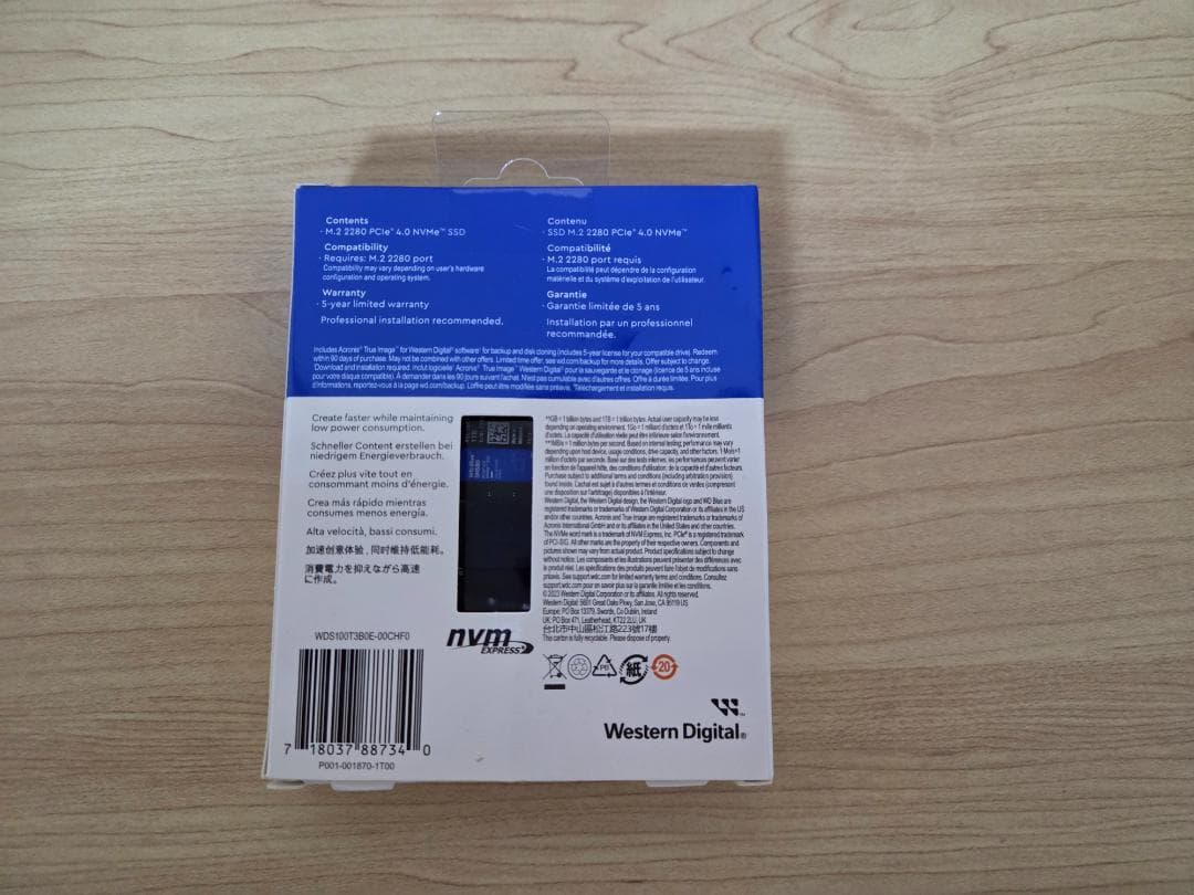 内蔵型SSD Western Digital Blue SN580 1TB NVMe SSD