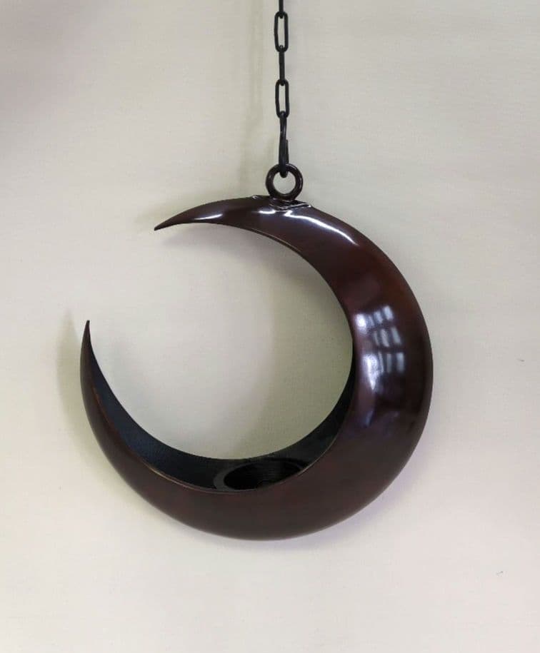 銅製花器　半月　池坊好み　池坊花器