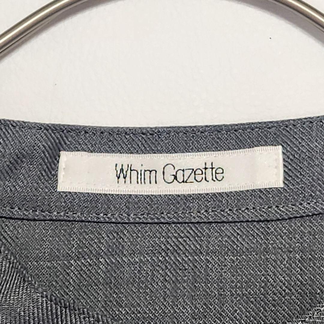 美品【定3.5万】ウィムガゼット ウール バンドカラー シャツワンピース リボン