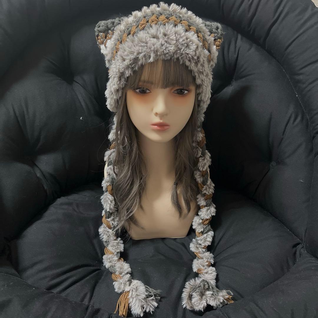 プーさんページ　猫耳ニット帽オーダー