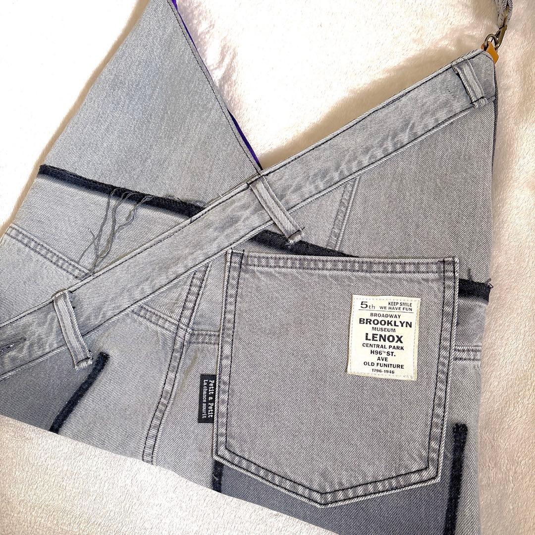 ラムちゃんさまオーダー。あずま袋風デニムリメイクバッグ2点【ハンドメイド】