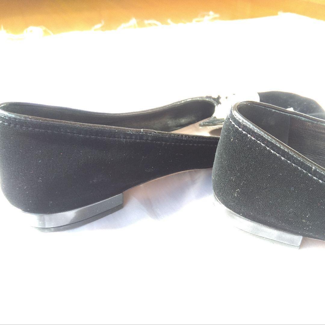 ミュウミュウ　MIUMIU　ビジューベロア　フラットシューズ　37.5
