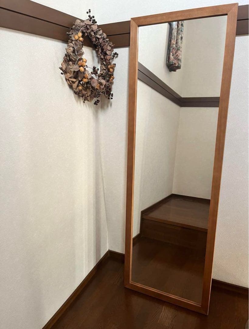 【日本製】全身鏡　スタンドミラー　アンティーク調