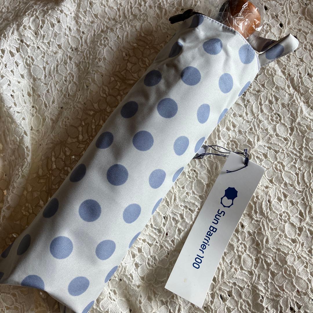 SUN BARRIER 100 折りたたみ日傘 ３段折 / 水玉