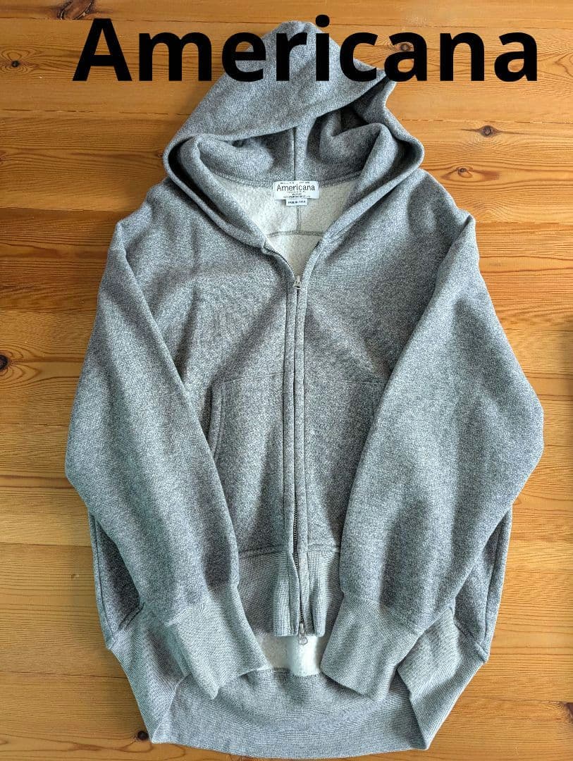 アメリカーナ★Americana WIDE FULLZIP HOODIE グレー