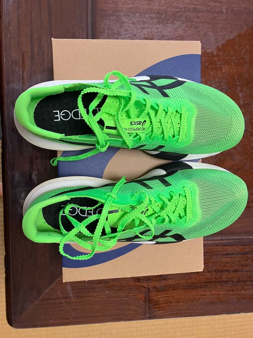 25cmアシックスメタスピード エッジ Tokyo グリーン ブラック 142g