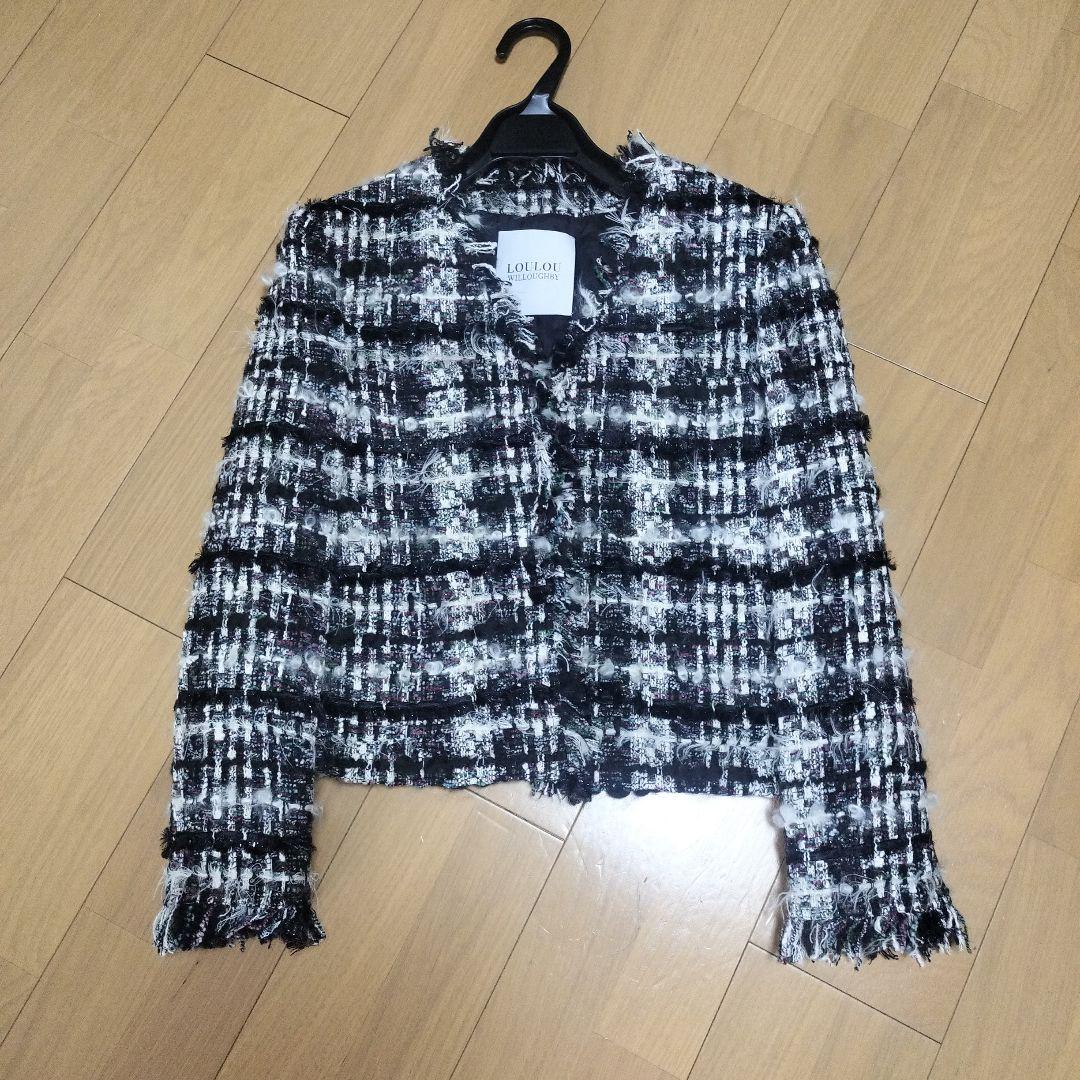 LOULOU WILLOUGHBY ツイードノーカラージャケットサイズ1