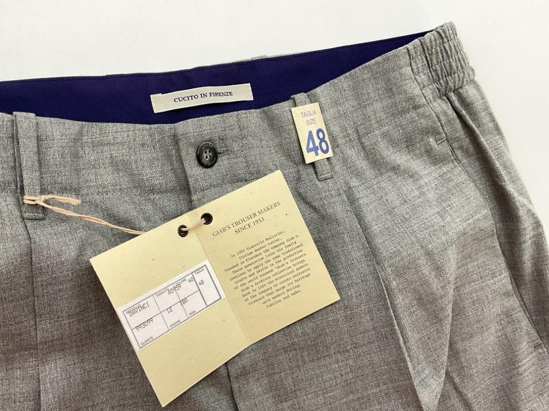 新品 giab's ARCHIVIO DAVINCI ワンタックスラックスパンツ