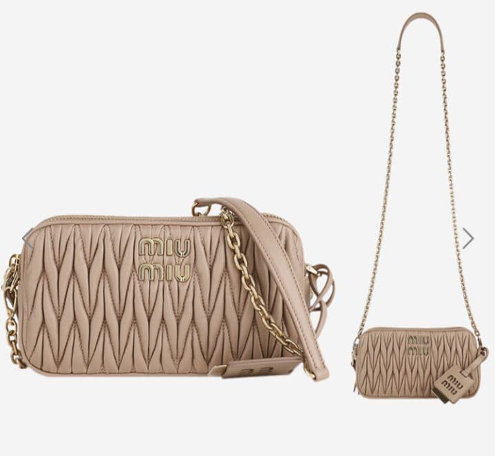 ♡MIU MIU マトラッセ・ナッパレザー・ミニバッグ