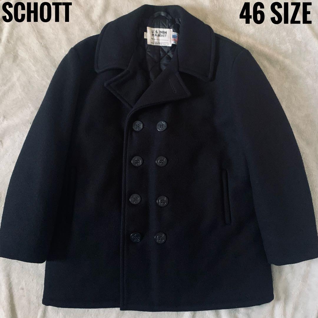 ショット ピーコート 740N USA製　　超希少46サイズ ウール 黒 美品