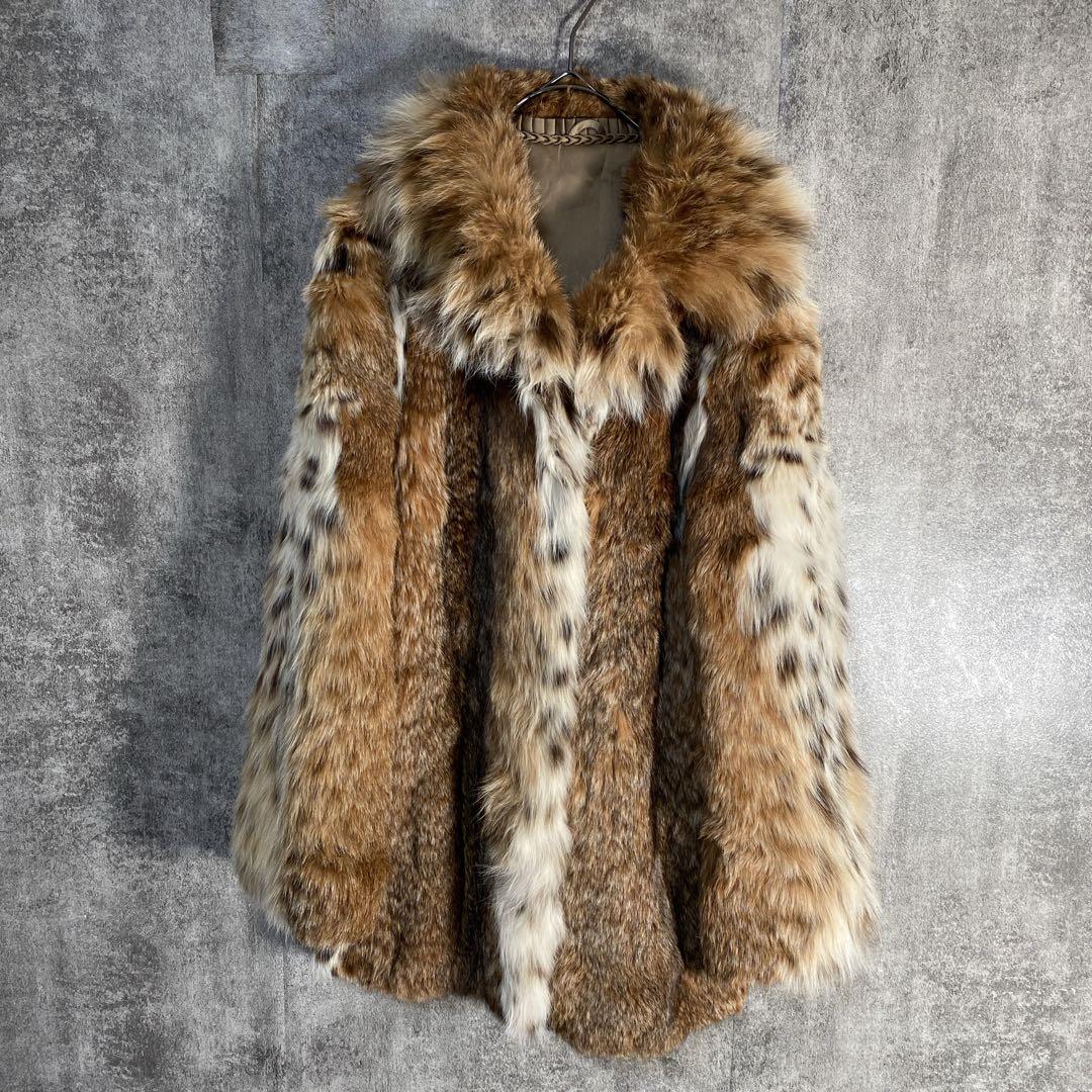 高級リアルファーコート 毛皮 ミックスファー 女優襟 ボリューム 11号