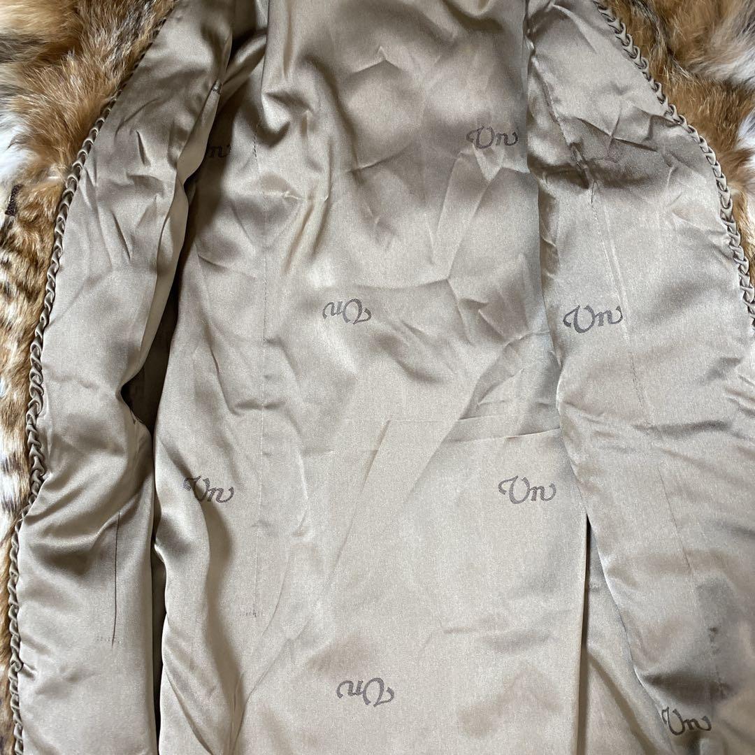 高級リアルファーコート 毛皮 ミックスファー 女優襟 ボリューム 11号